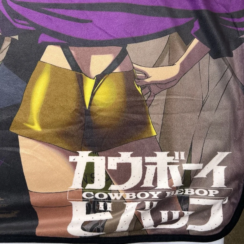 Cowboy Bebop Fleece Throw Blanket‎ Multi Color Anime Spike Faye Jet Ed Ein Large